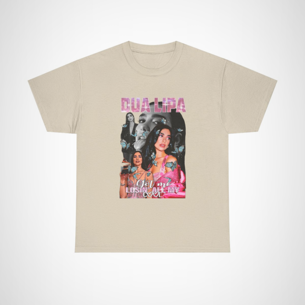 Dua Lipa Inspired T-Shirt with 'Got Me Losin' All My Cool' phrase Sand colour