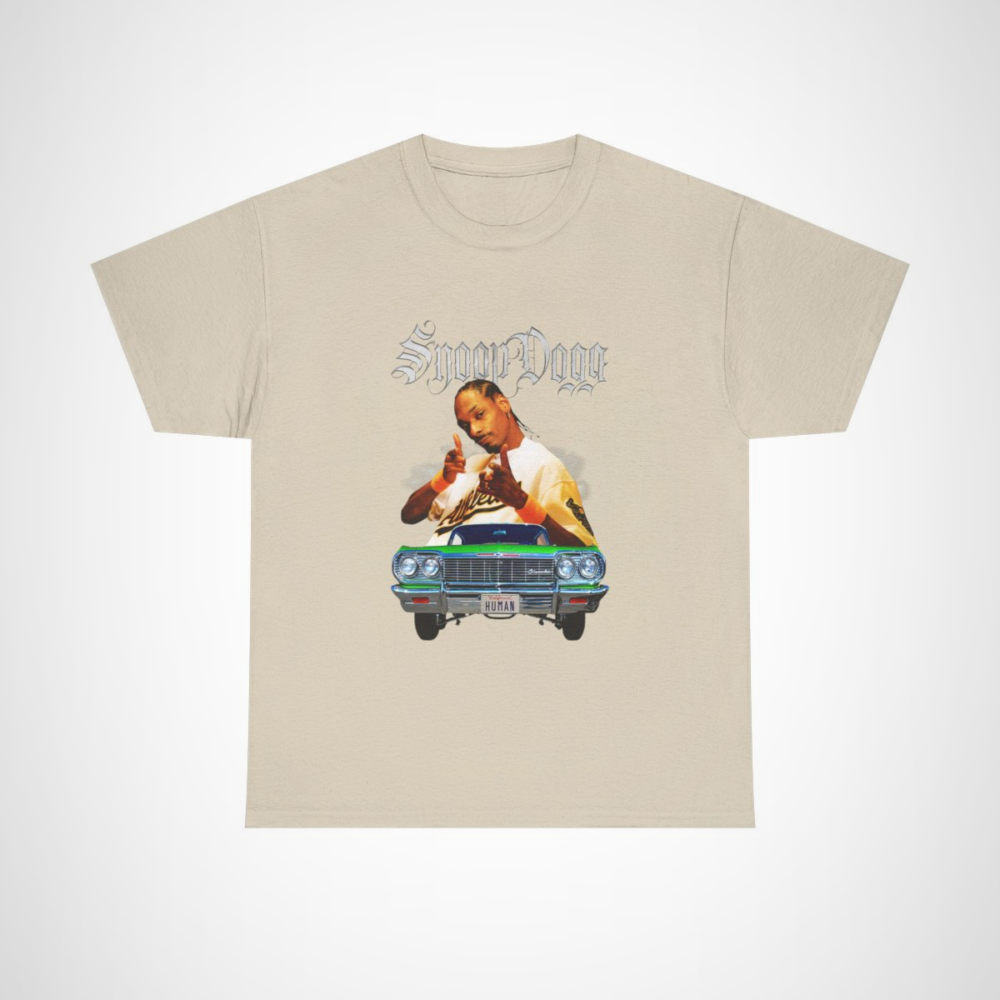 Vintage Snoop Dogg Classic Tee featuring a lowrider design Sand colour