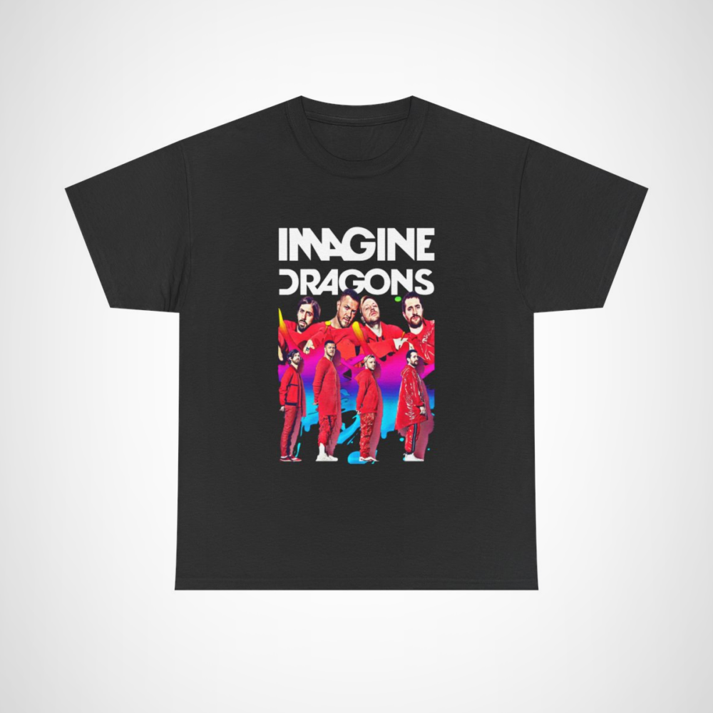 Imagine Dragons Bold Graphic Tee showcasing vivid imagery of the band Black colour