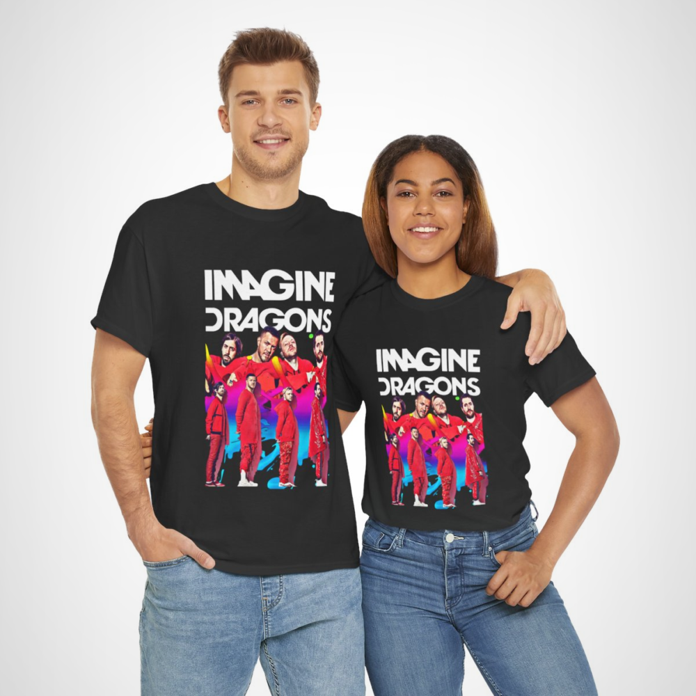 Imagine Dragons Bold Graphic Tee showcasing vivid imagery of the band