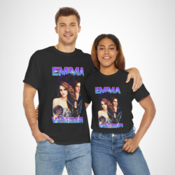Emma Watson graphic t-shirt showcasing vibrant design and stylish features