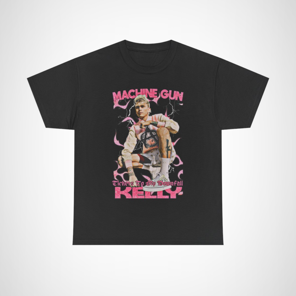 Machine Gun Kelly Tickets To My Downfall T-shirt featuring vibrant graphics Black colour