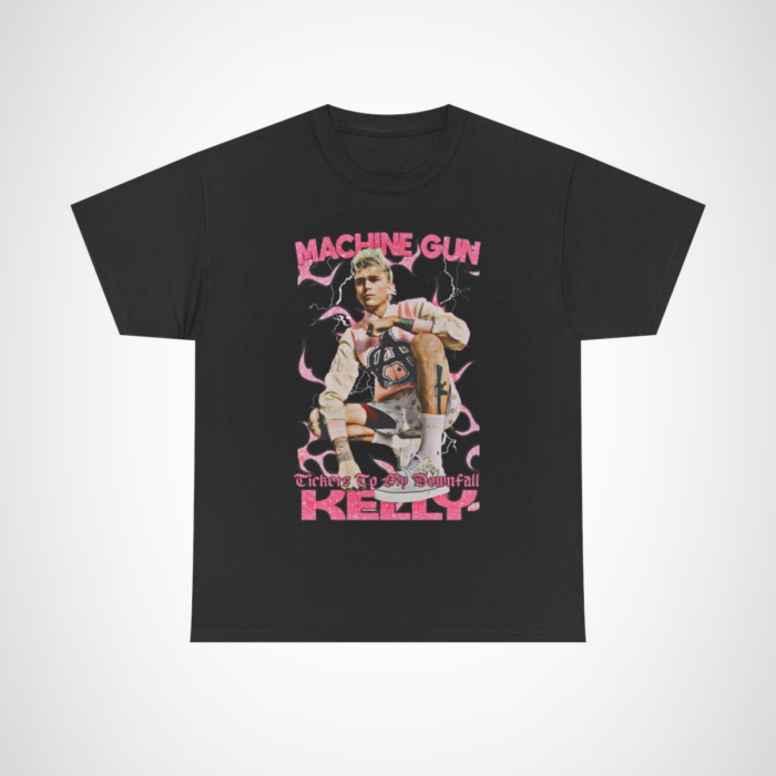 Machine Gun Kelly Tickets To My Downfall T-shirt featuring vibrant graphics Black colour