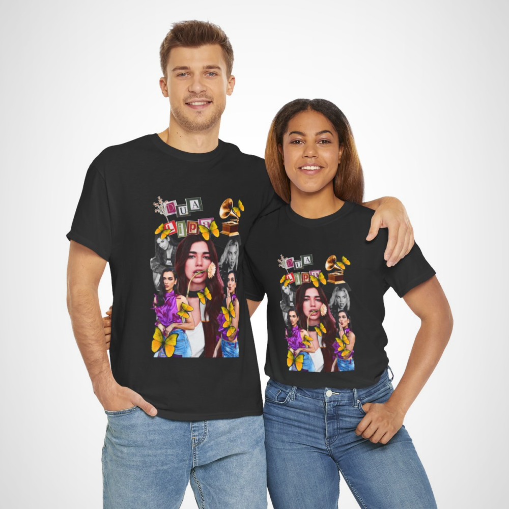 Dua Lipa Butterfly Pop Art Tee - Graphic T-Shirt with Stunning Design