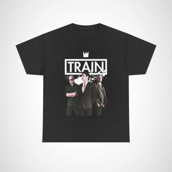 Train band graphic tee for music lovers Black colour