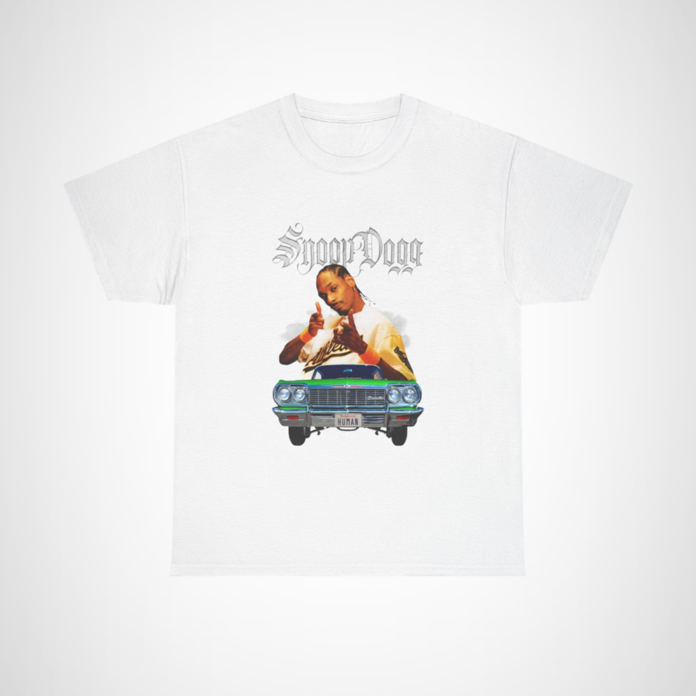 Vintage Snoop Dogg Classic Tee featuring a lowrider design White colour