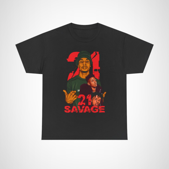 21 Savage Inspired Art Tee showcasing vibrant urban graphics and comfortable fit Black colour