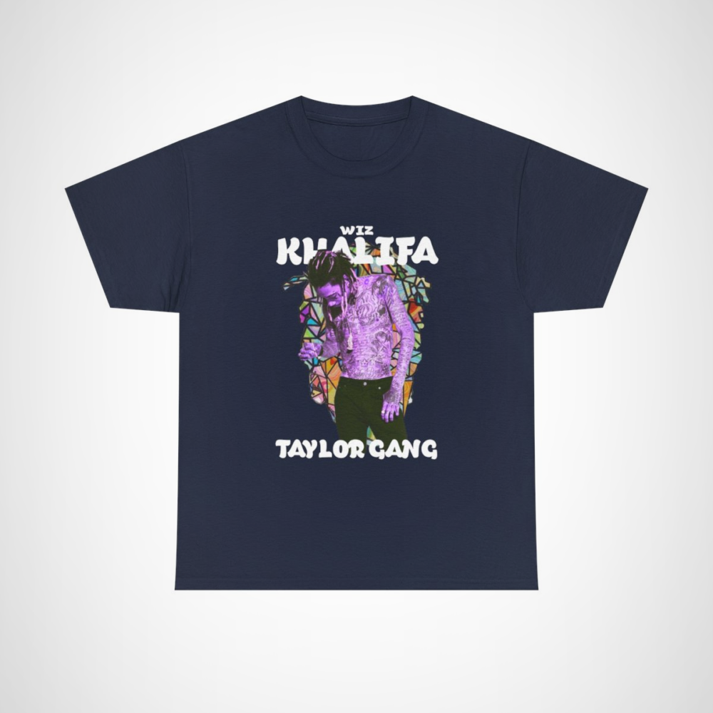 Wiz Khalifa Taylor Gang T-Shirt with stylish hip hop design Navy colour