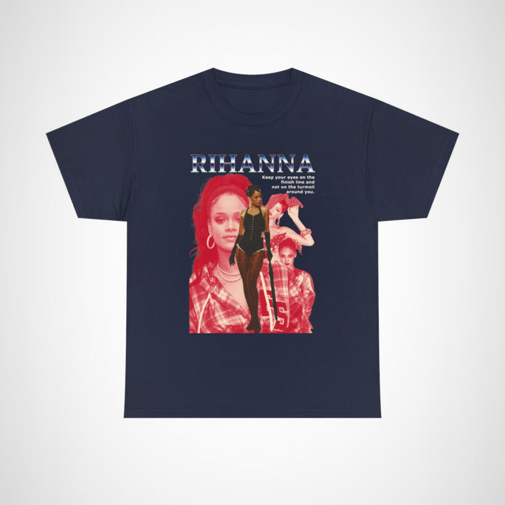 Rihanna Inspired T-Shirt with empowering quote for motivation Navy colour