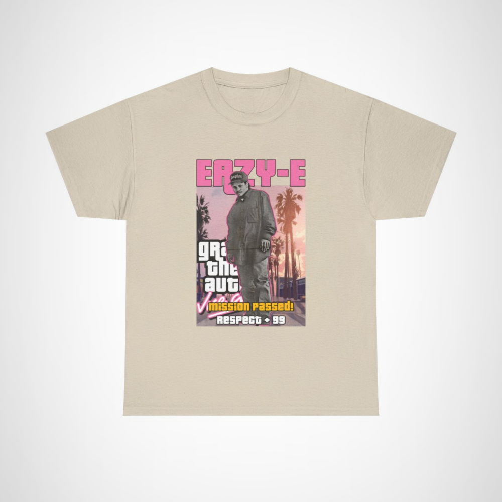 Eazy-E inspired graphic tee featuring vibrant hip-hop design Sand colour