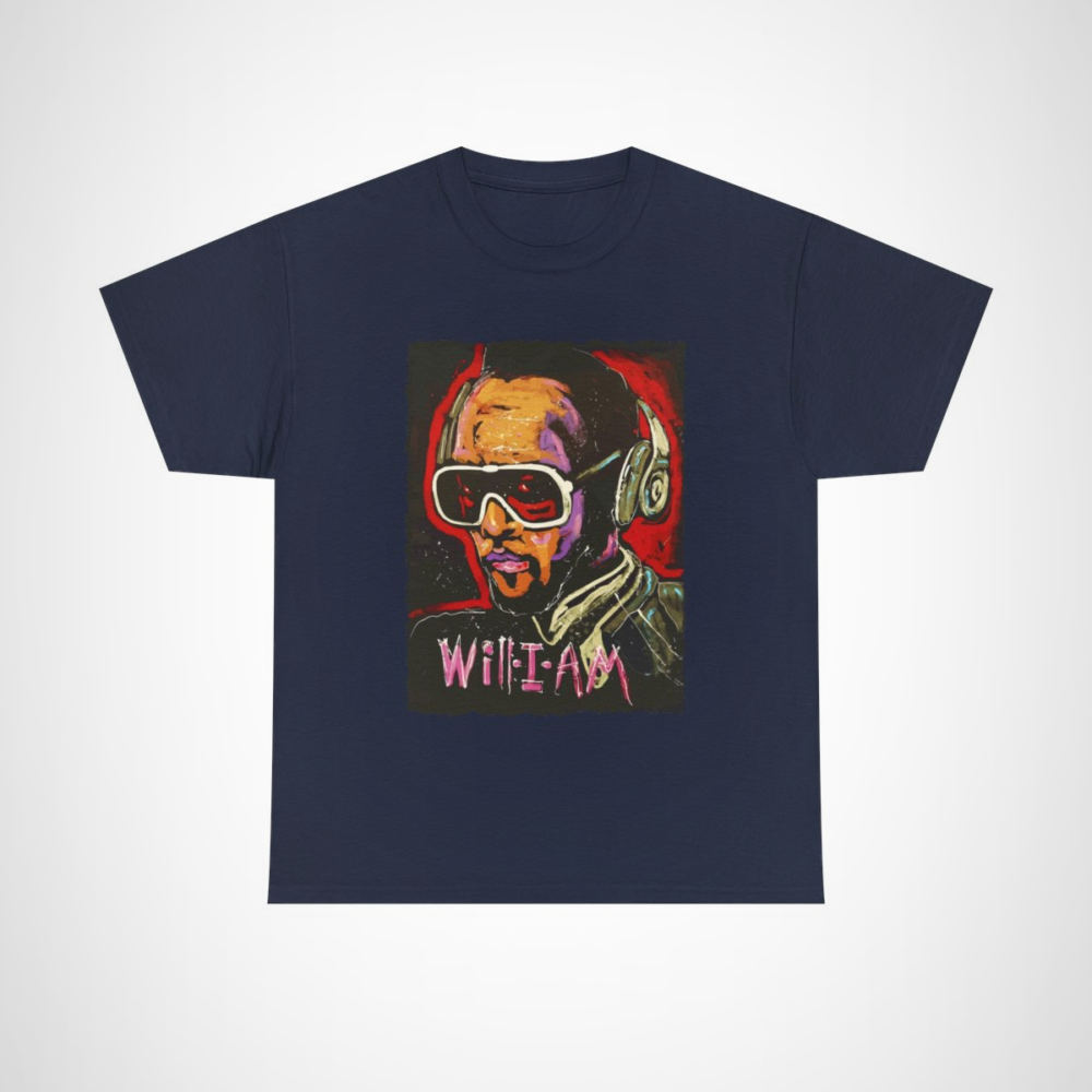 Vibrant Will.I.Am graphic tee featuring artistic design, perfect for music lovers Navy colour