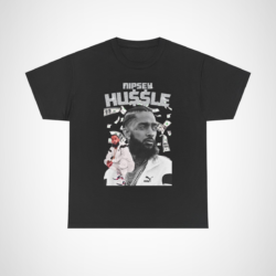 Nipsey Hussle Tribute T-Shirt with dollar bills design Black colour