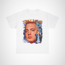 Eminem Lightning Graphic Tee featuring vibrant hip hop art design White colour