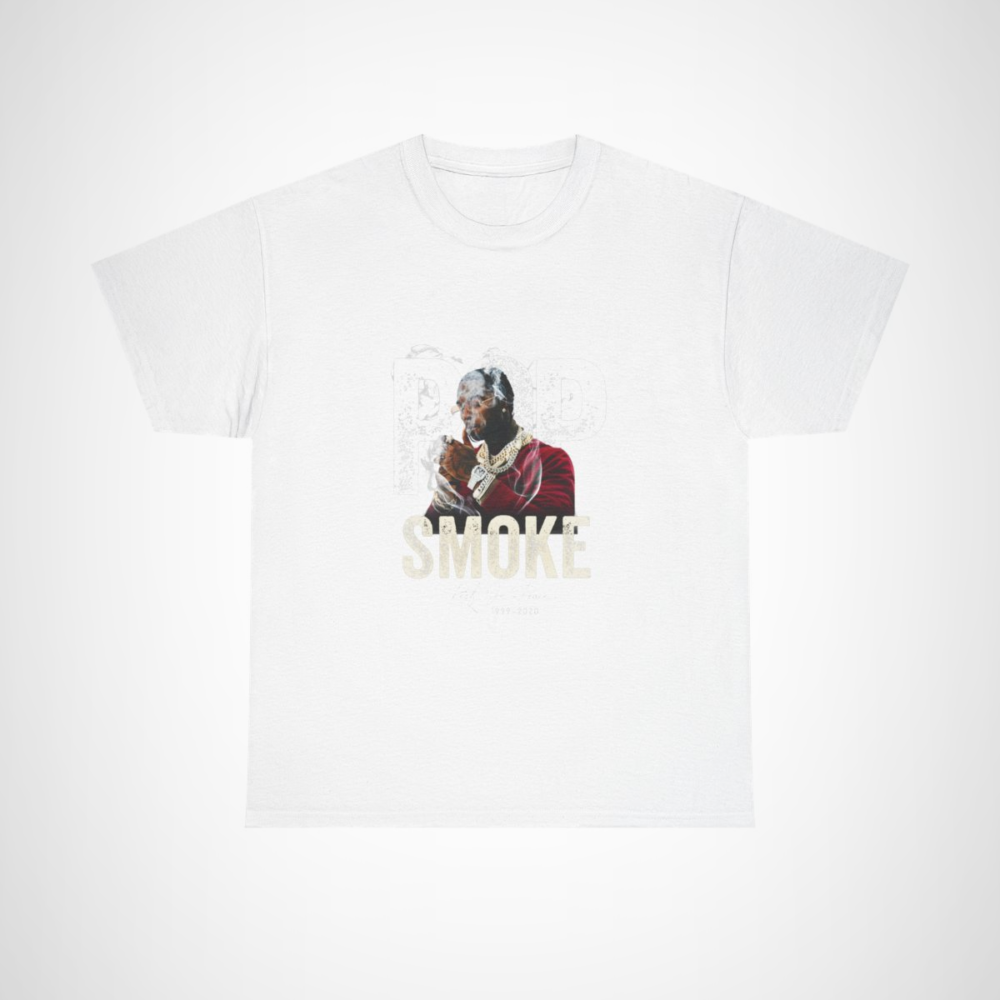 Pop Smoke tribute t-shirt featuring unique graphics and heartfelt design White colour