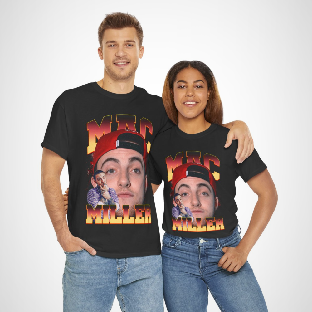 Mac Miller graphic tee for fans showcasing vibrant design