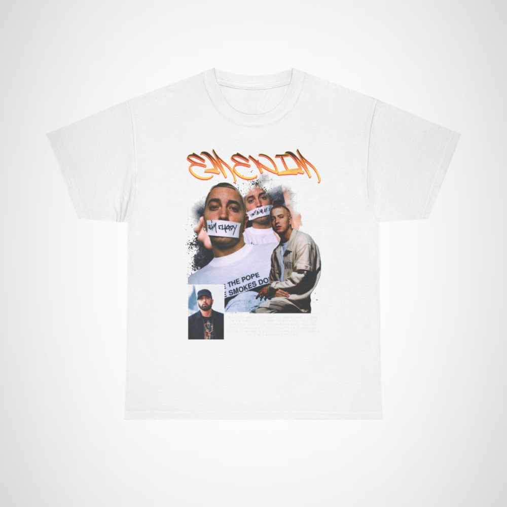 Eminem Inspired Graphic Tee showcasing Slim Shady style White colour