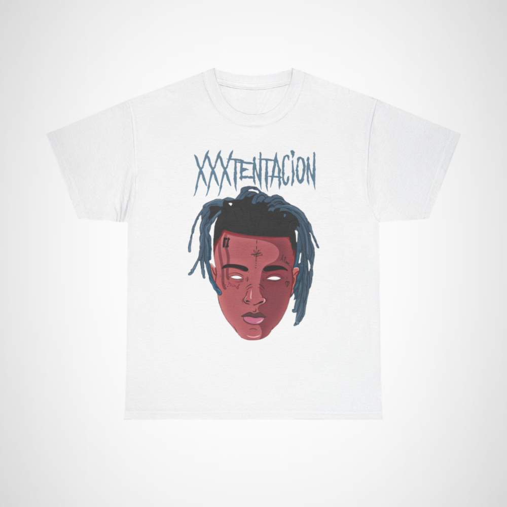 XXXTentacion Artistic Graphic Tee showing unique design and vibrant colours White colour