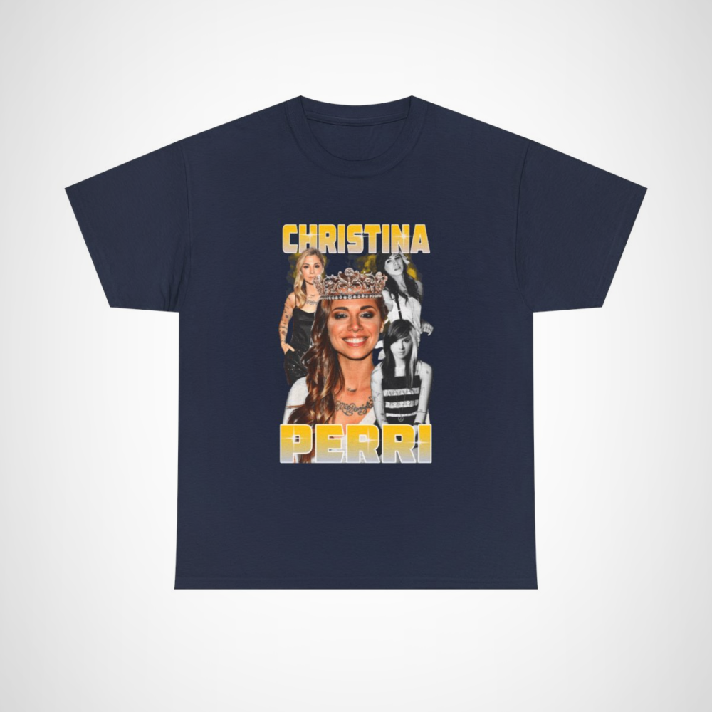 Christina Perri Crowned T-Shirt with artistic design for music lovers Navy colour