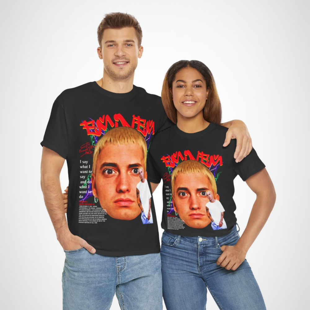 Eminem Inspired Graphic Tee featuring vibrant design and empowering quote
