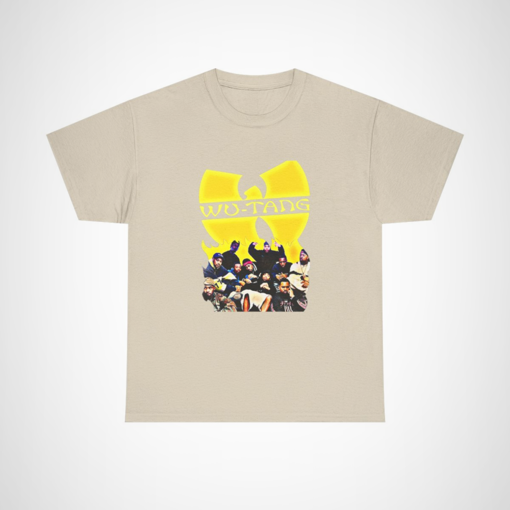 Vintage Wu-Tang Clan Graphic Tee in yellow with iconic logo Sand colour