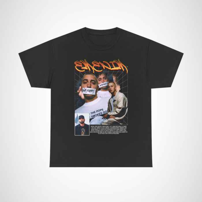 Eminem Inspired Graphic Tee showcasing Slim Shady style Black colour