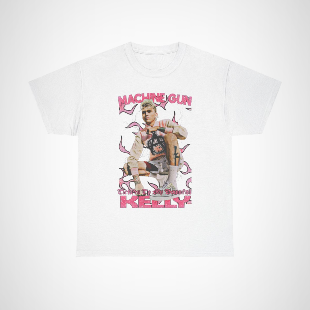 Machine Gun Kelly Tickets To My Downfall T-shirt featuring vibrant graphics White colour
