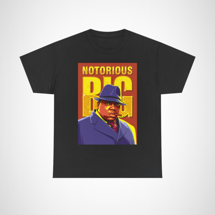 Retro Notorious BIG T-Shirt inspiring a love for hip hop culture Black colour