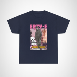 Eazy-E inspired graphic tee featuring vibrant hip-hop design Navy colour