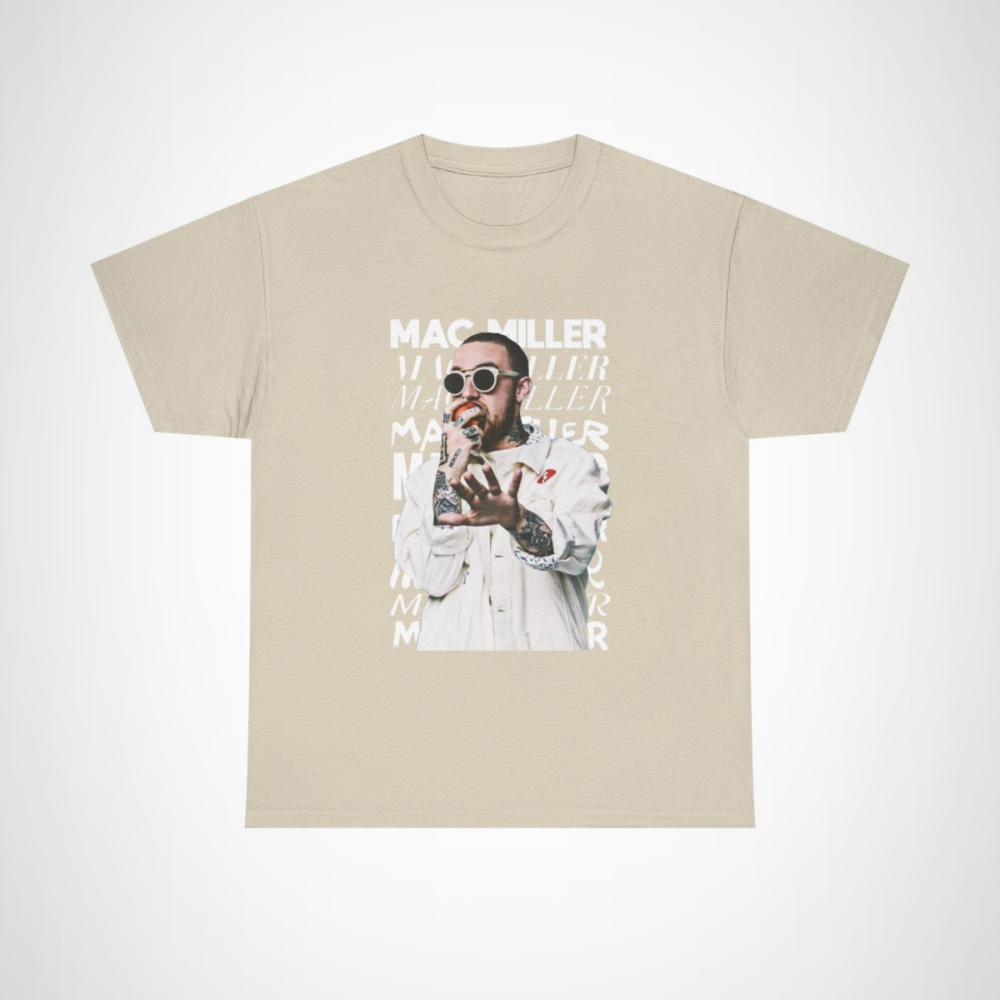 Vintage style Mac Miller t-shirt for music fans Sand colour