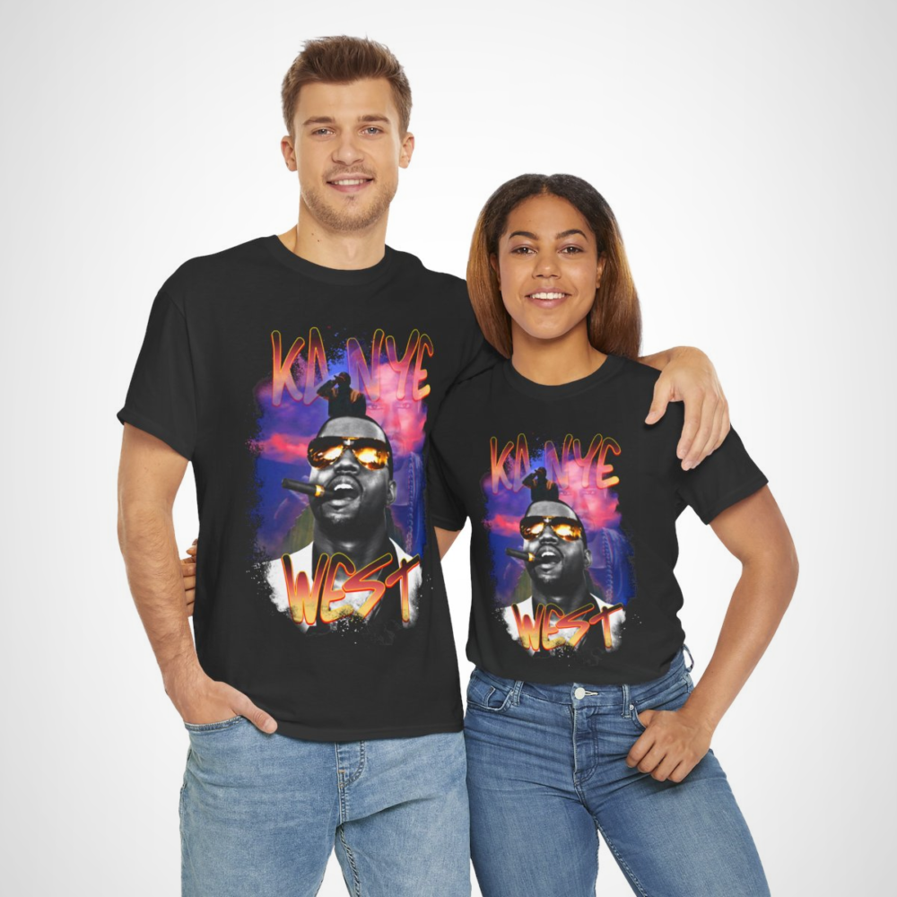 Kanye West Retro Pop Art Tee featuring bold design and vibrant colours