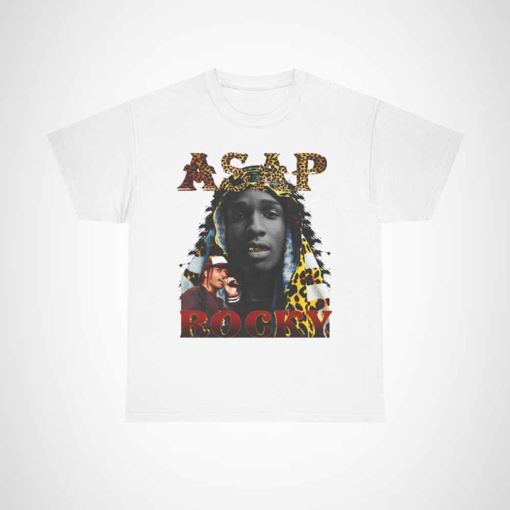 ASAP Rocky Leopard Print Tee showcasing bold fashion and style White colour