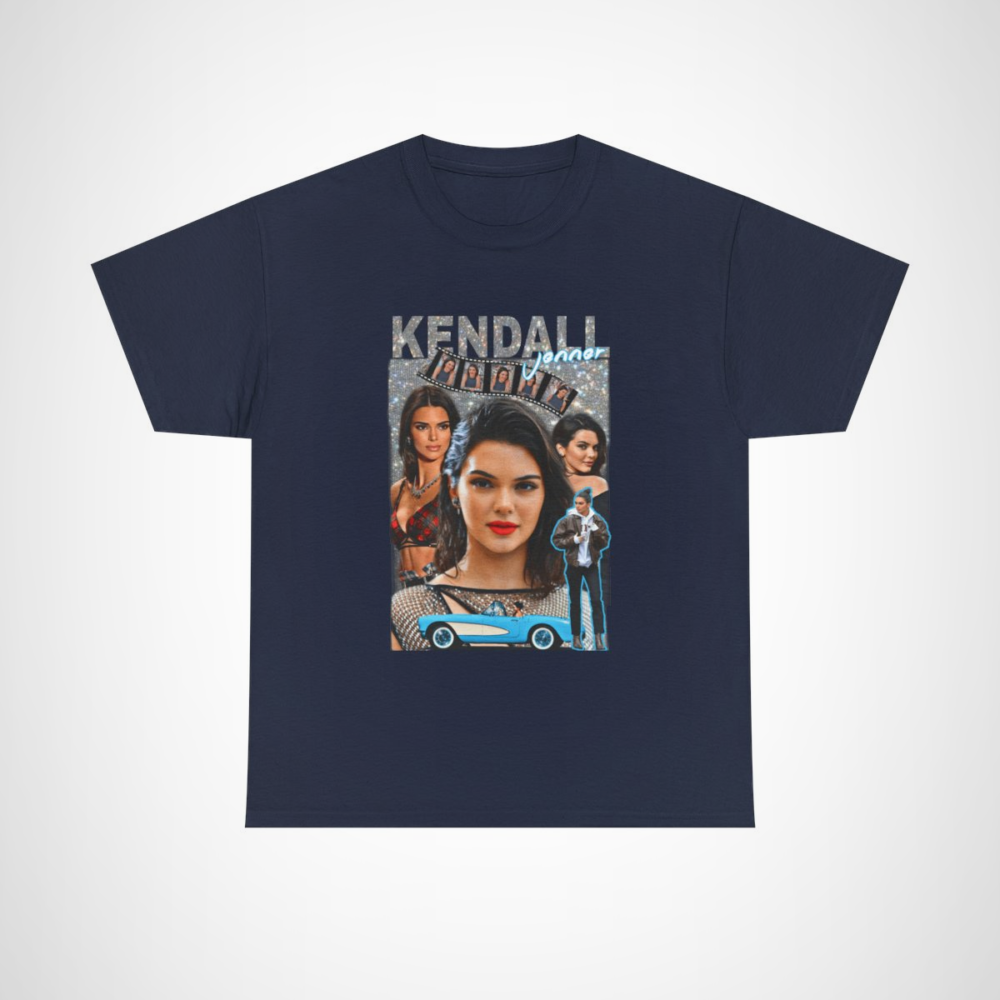 Kendall Jenner Glam T-Shirt featuring pop-art design Navy colour