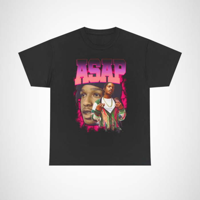 ASAP Retro Hip Hop Tee for urban streetwear fashion Black colour