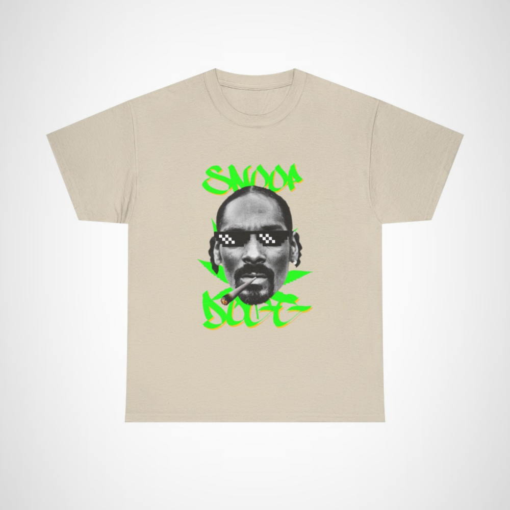 Vibrant Snoop Dogg inspired graphic tee for hip hop fans Sand colour