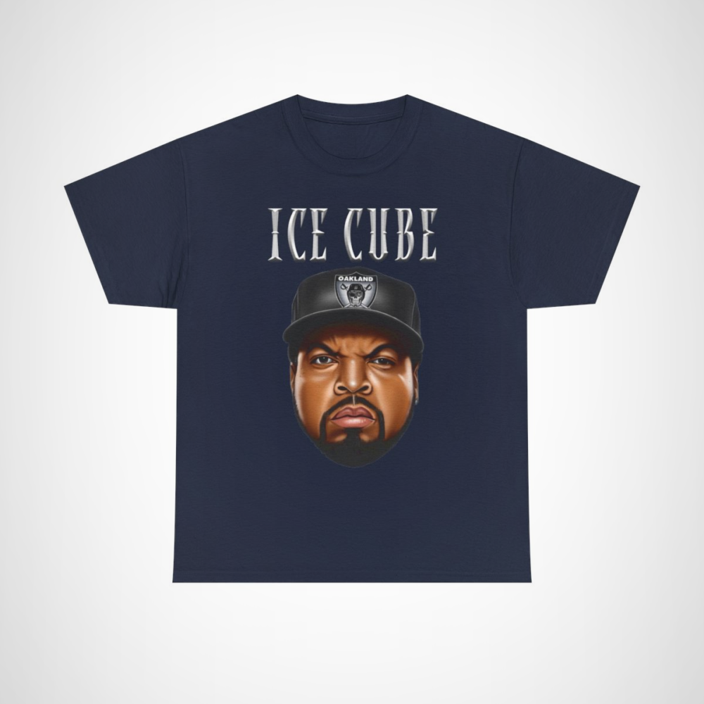 Ice Cube Oakland style graphic tee for hip hop fans Navy colour