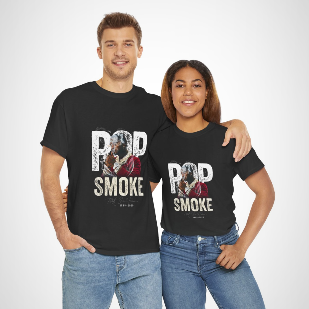 Pop Smoke tribute t-shirt featuring unique graphics and heartfelt design