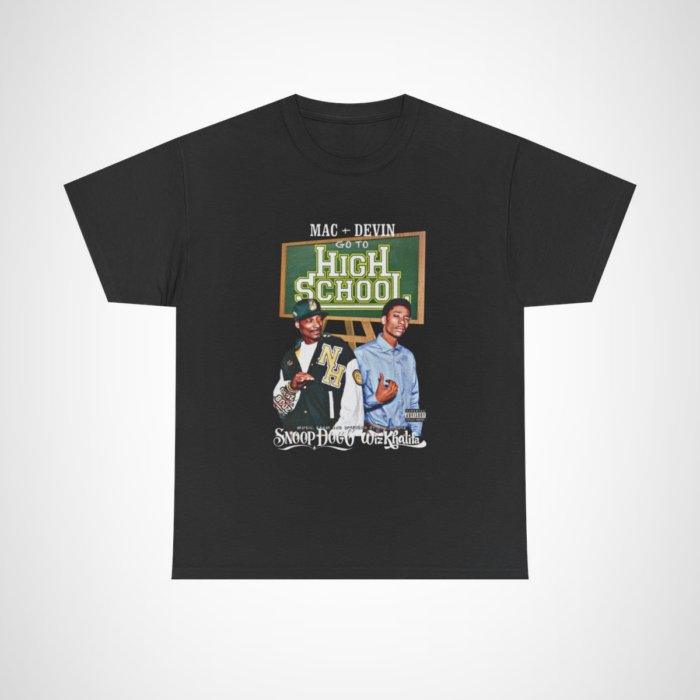 Snoop Dogg & Wiz Khalifa High School Movie Tee featuring vibrant design and high-quality fabric Black colour