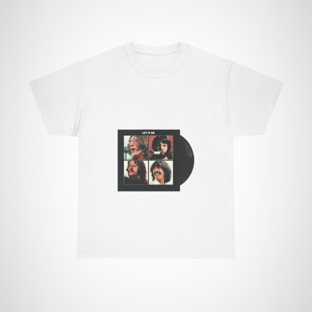 Vintage Beatles Let It Be album cover t-shirt showcasing iconic imagery from the famous band White colour