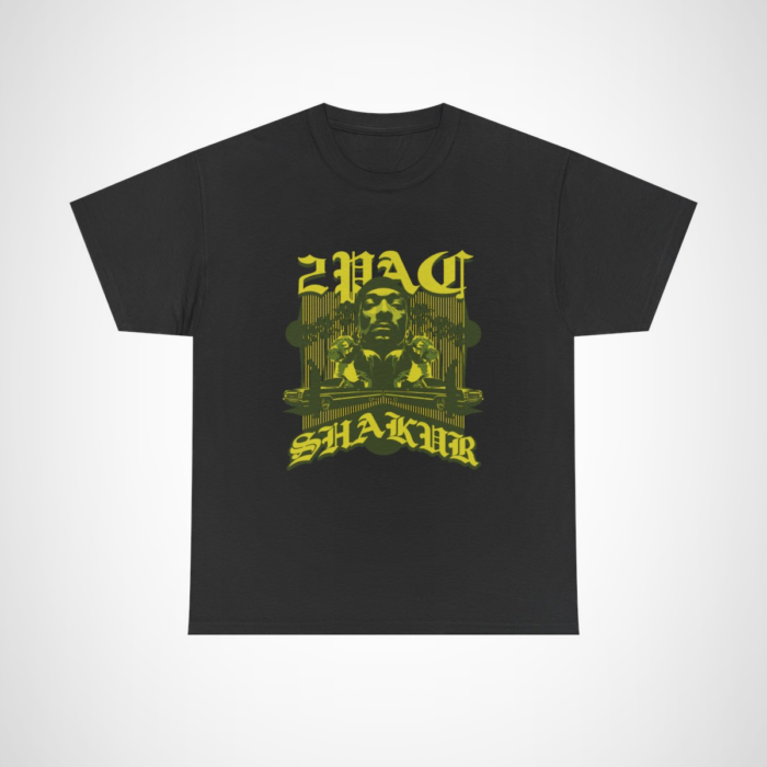 Hip hop tribute tee featuring 2Pac and Snoop Dogg in vibrant design Black colour