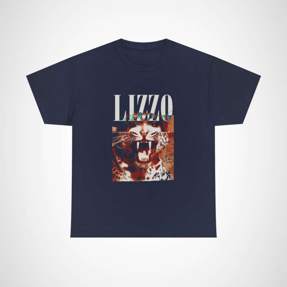 Lizzo Fierce Wildcat Graphic Tee showcasing vibrant design Navy colour