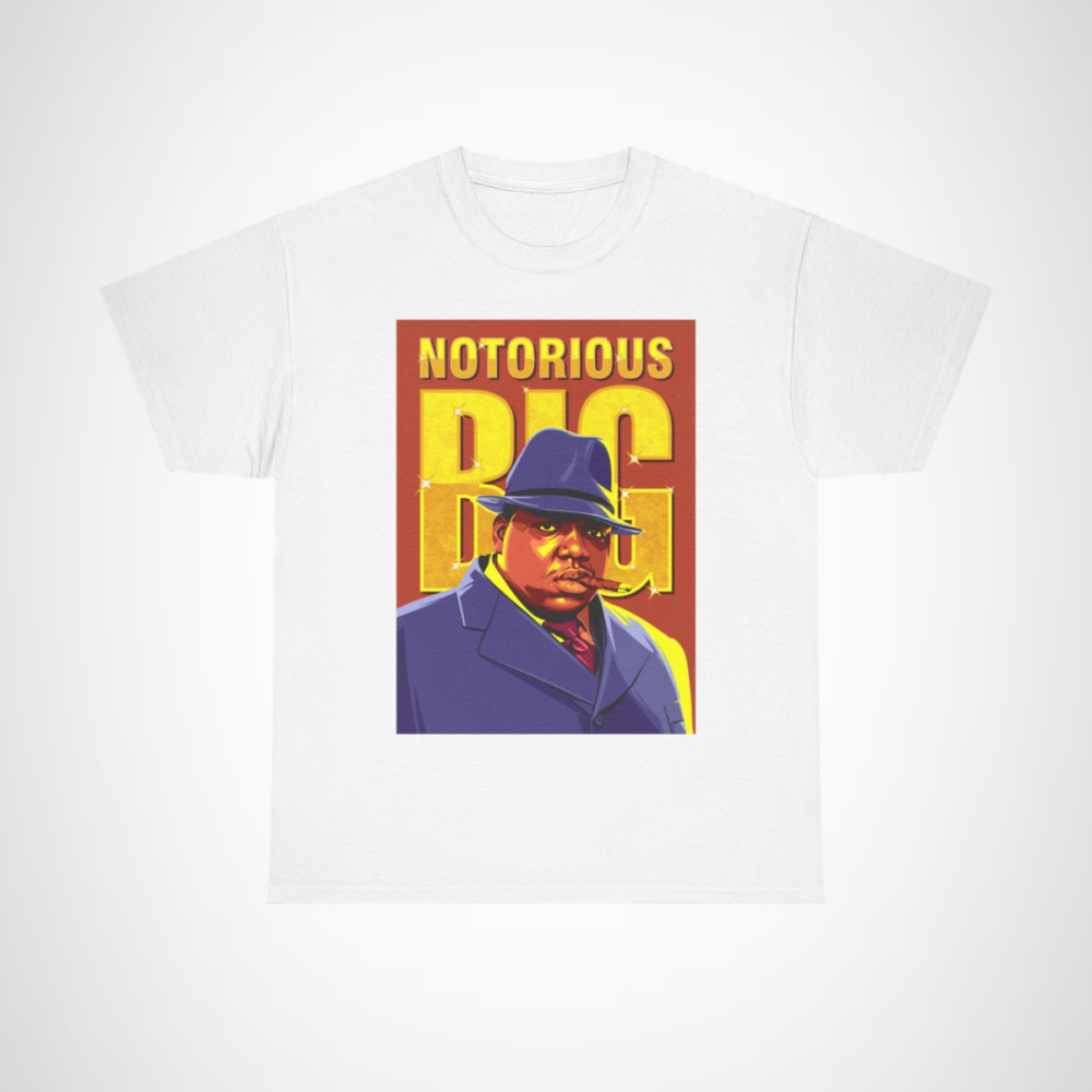 Retro Notorious BIG T-Shirt inspiring a love for hip hop culture White colour