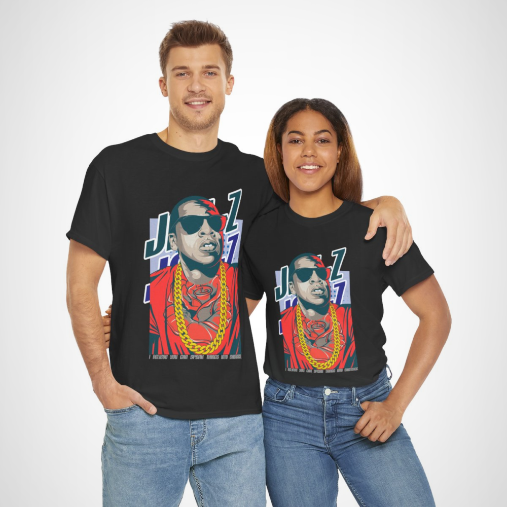 Bold Jay-Z graphic tee celebrating hip hop culture