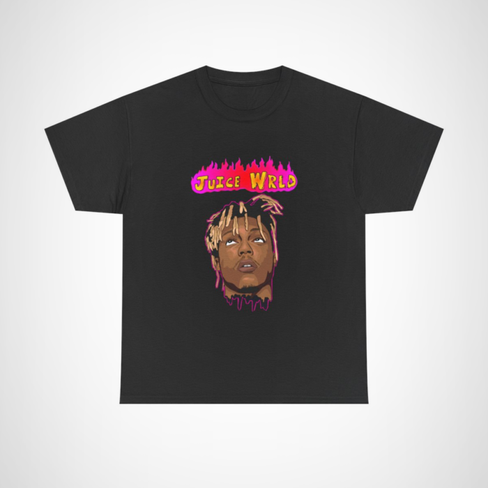 Juice WRLD artistic t-shirt with vibrant graphic design Black colour