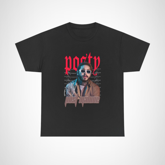 Post Malone inspired graphic poetry t-shirt for music enthusiasts Black colour