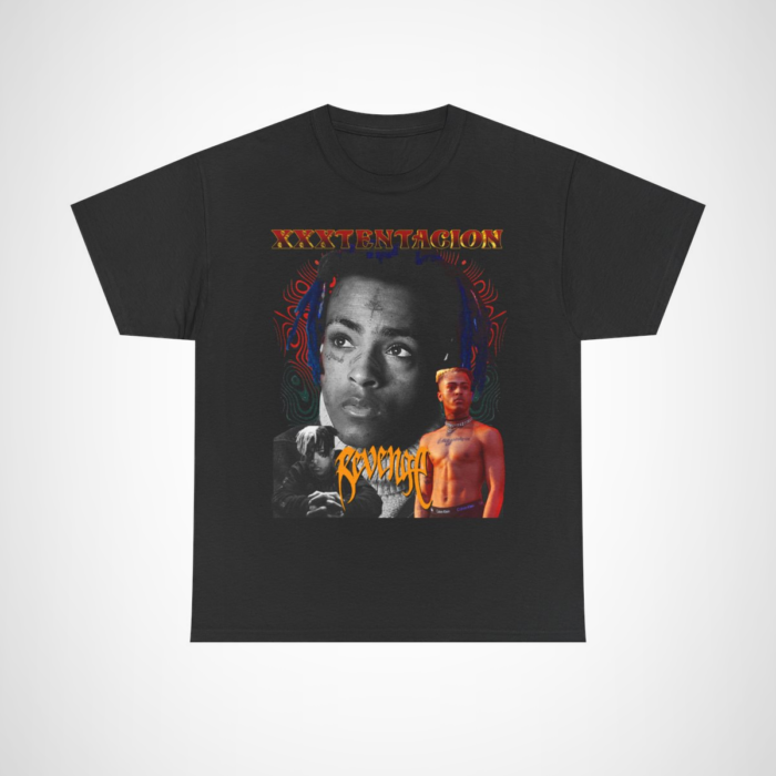 XXXTentacion Revenge T-Shirt featuring unique artwork, perfect for fans of the iconic rapper Black colour