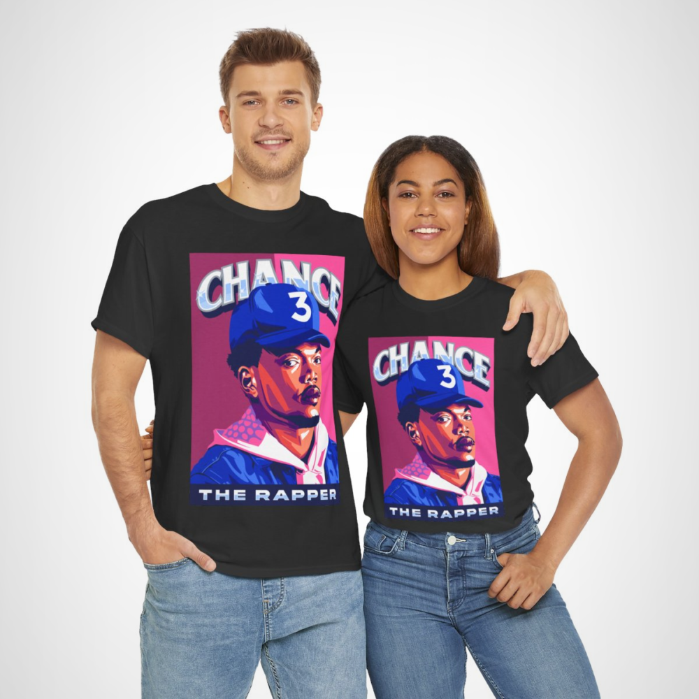 Vibrant Chance The Rapper graphic tee showcasing bold hip hop design