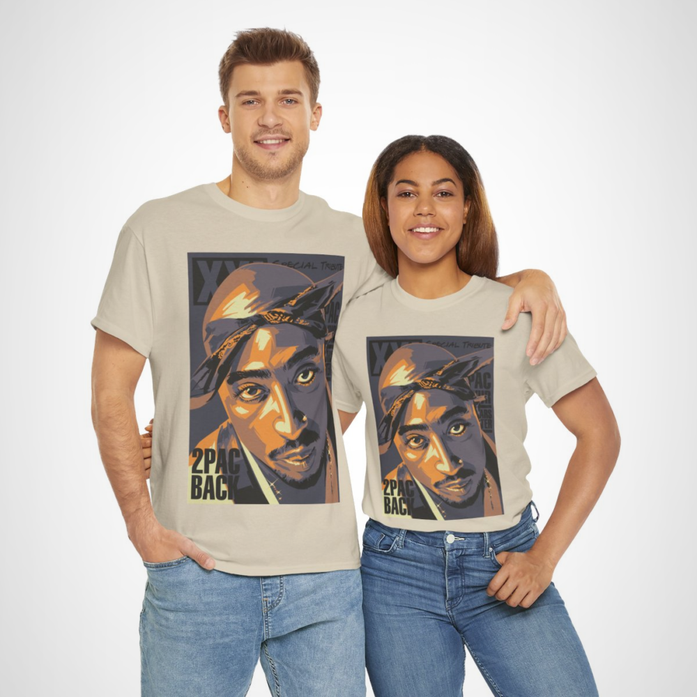 2Pac Tribute Graphic Tee featuring an artistic design of the legendary rapper for hip hop fans