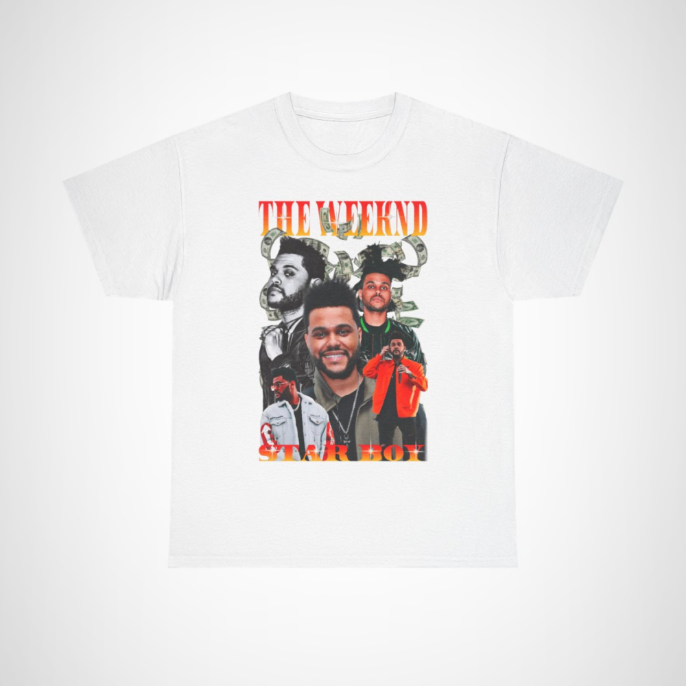 The Weeknd Star Boy Music Inspired T-Shirt showcasing unique design and high-quality material White colour