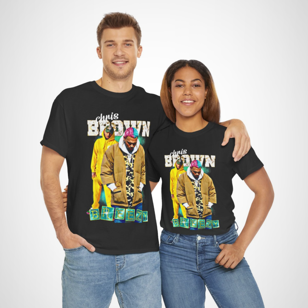 Chris Brown Breezy graphic t-shirt showcasing stylish design and comfortable fit