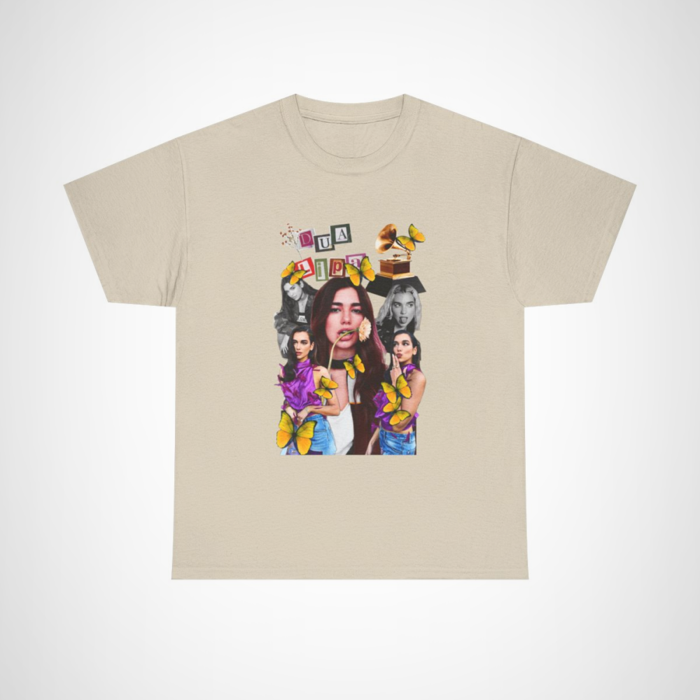 Dua Lipa Butterfly Pop Art Tee - Graphic T-Shirt with Stunning Design Sand colour